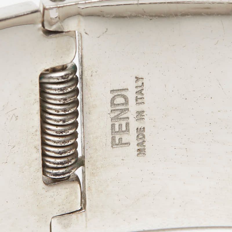 Fendi Stripe Bangle M Pink Silver Metal