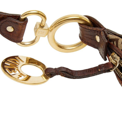 Fendi Zucchino Brown Canvas Leather