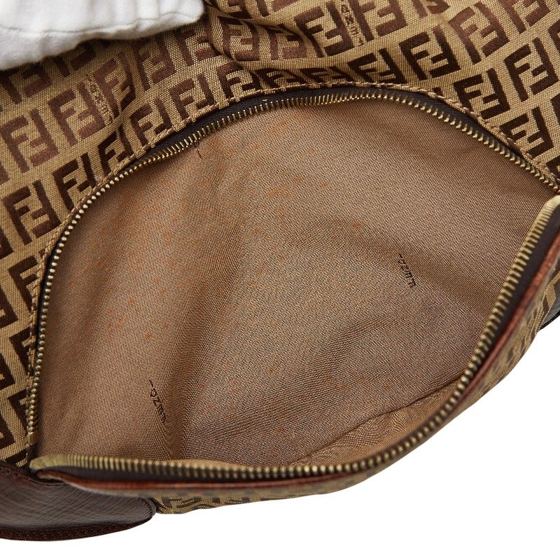 Fendi Zucchino Brown Canvas Leather