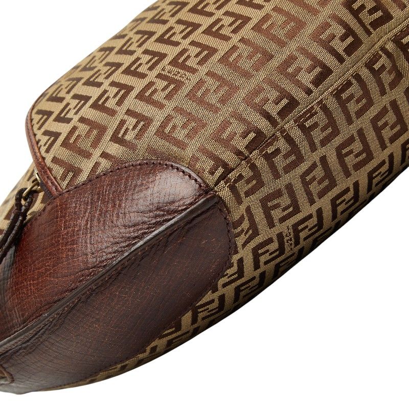 Fendi Zucchino Brown Canvas Leather