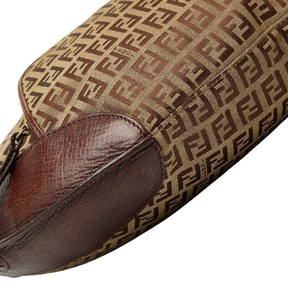 Fendi Zucchino Brown Canvas Leather
