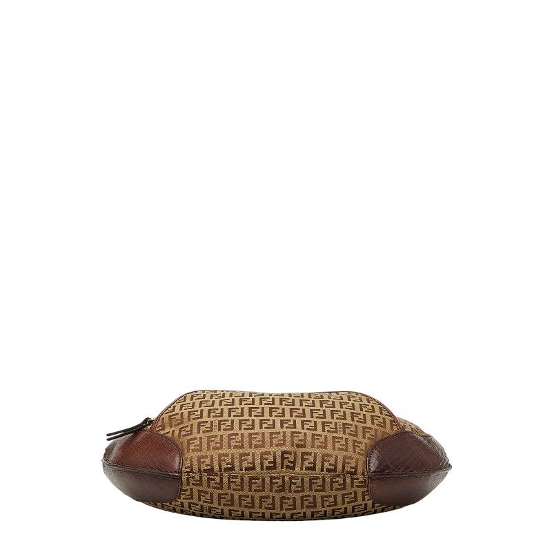 Fendi Zucchino Brown Canvas Leather