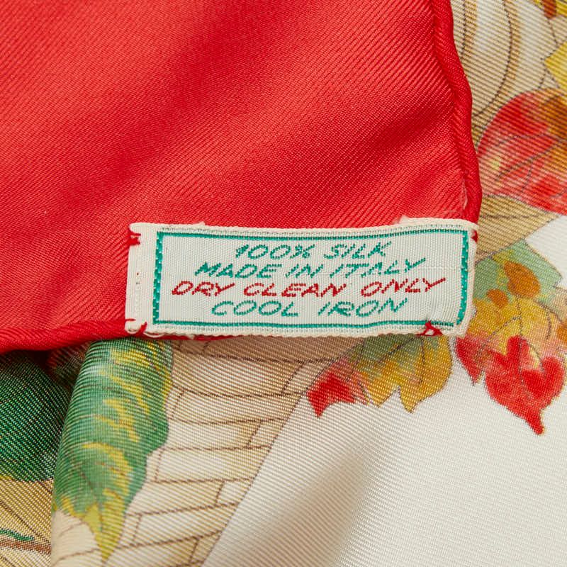 Gucci Vaccornero Botanical Red White Multicolor Silk
