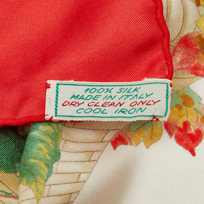 Gucci Vaccornero Botanical Red White Multicolor Silk