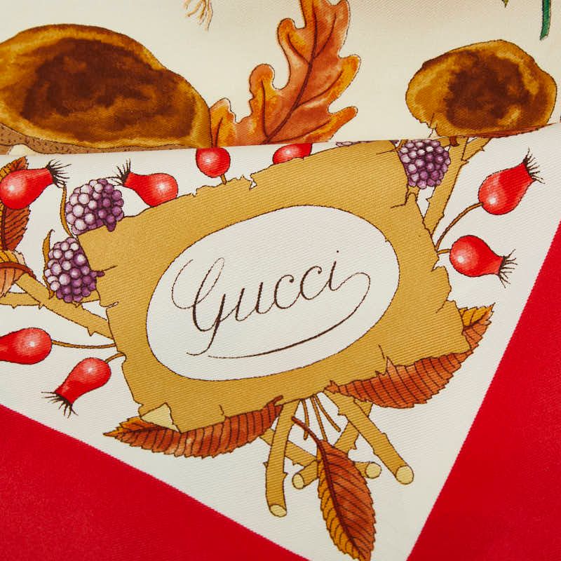 Gucci Vaccornero Botanical Red White Multicolor Silk