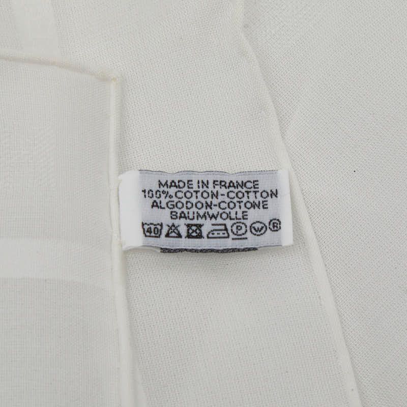 Hermes Handkerchief Jacquard White Cotton