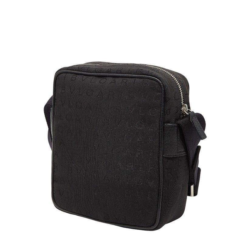 Bvlgari Logomania Black Canvas Leather