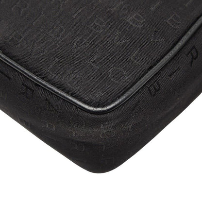 Bvlgari Logomania Black Canvas Leather