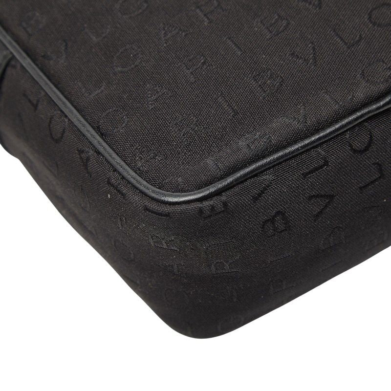 Bvlgari Logomania Black Canvas Leather
