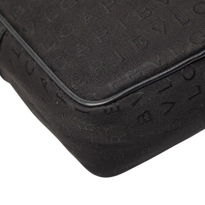 Bvlgari Logomania Black Canvas Leather