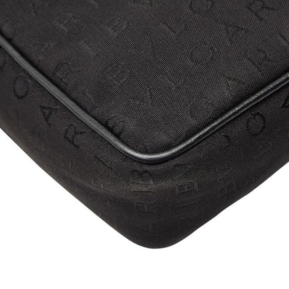 Bvlgari Logomania Black Canvas Leather