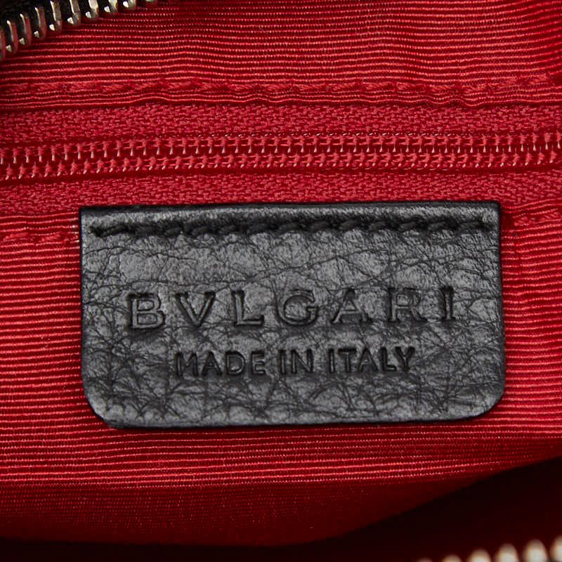 Bvlgari Logomania Black Canvas Leather