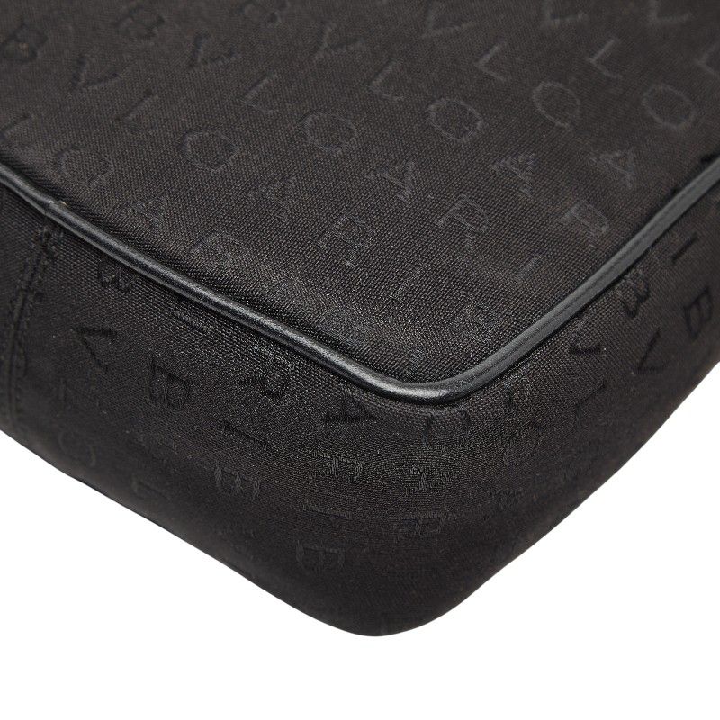 Bvlgari Logomania Black Canvas Leather