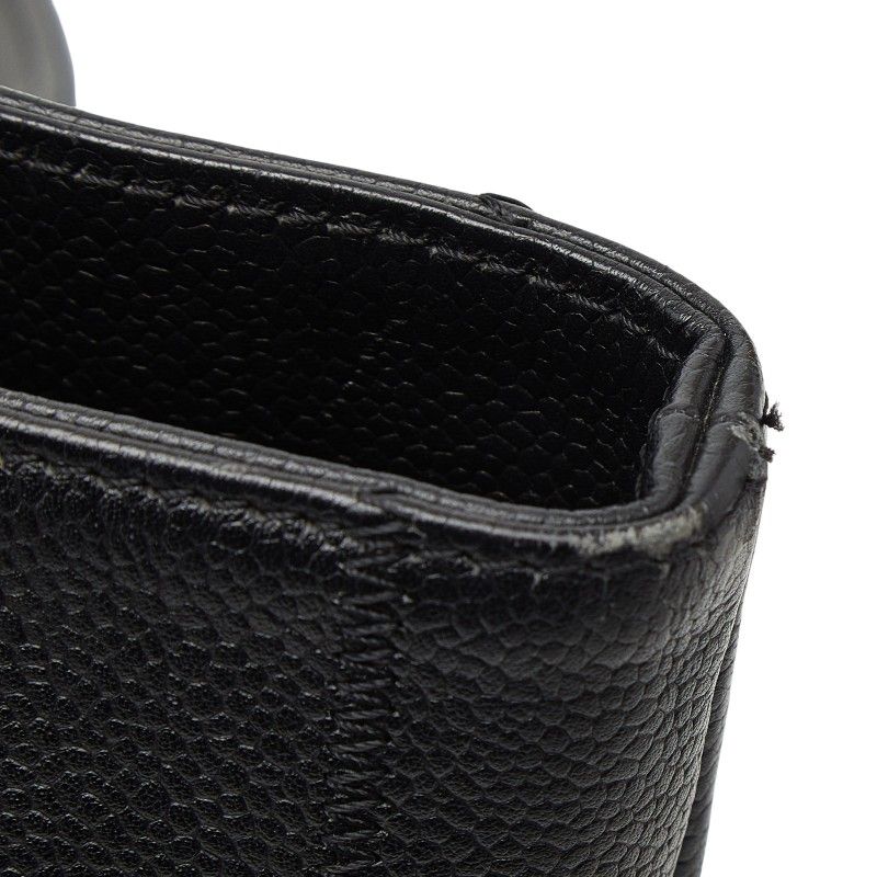 Chanel Choco Bar Logo Tote Black Caviar Leather