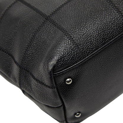 Chanel Choco Bar Logo Tote Black Caviar Leather