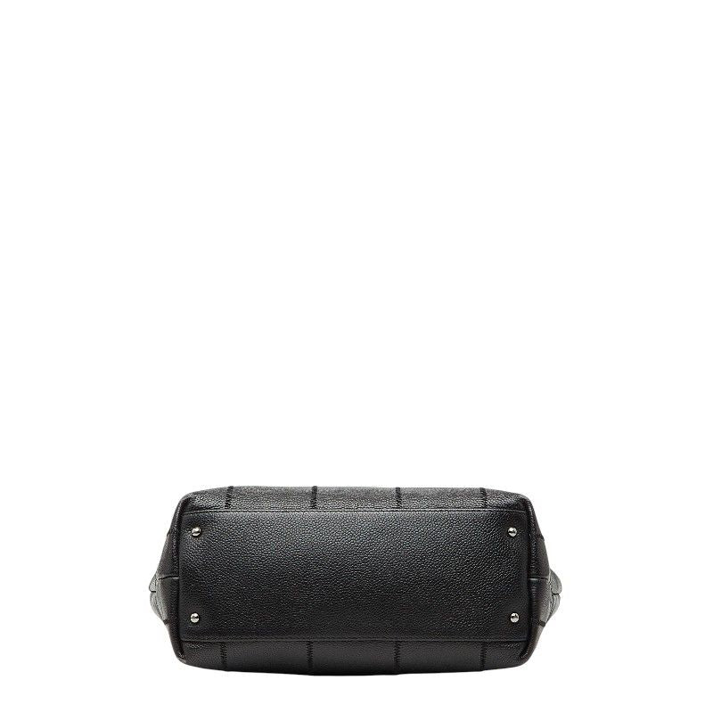 Chanel Choco Bar Logo Tote Black Caviar Leather