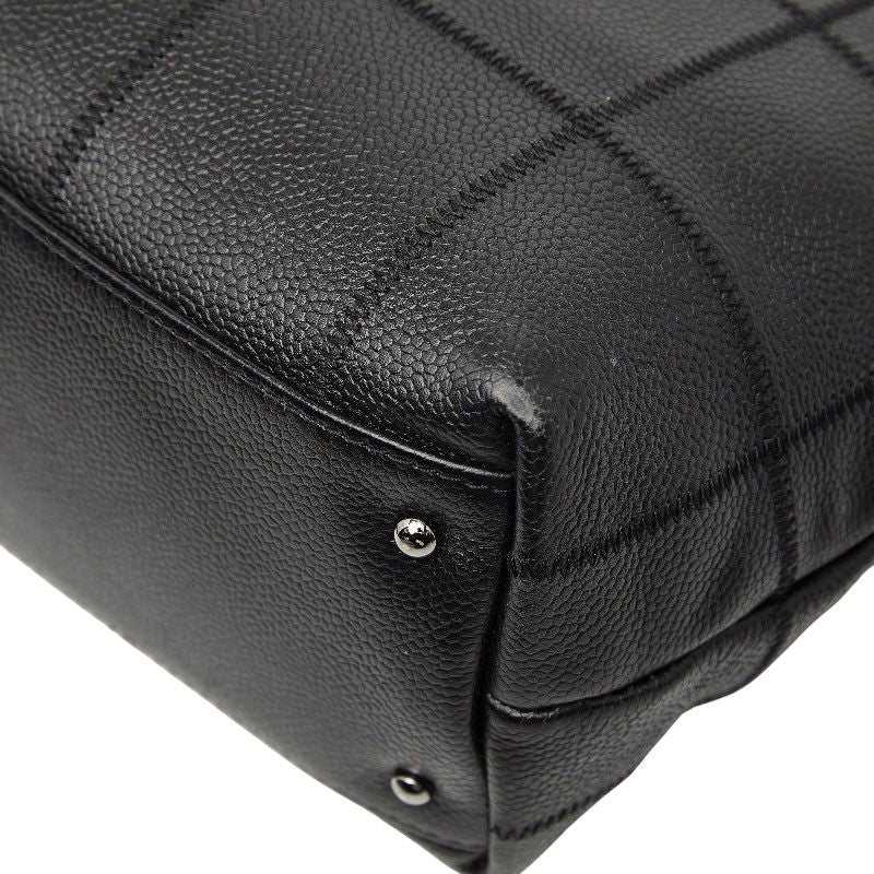 Chanel Choco Bar Logo Tote Black Caviar Leather