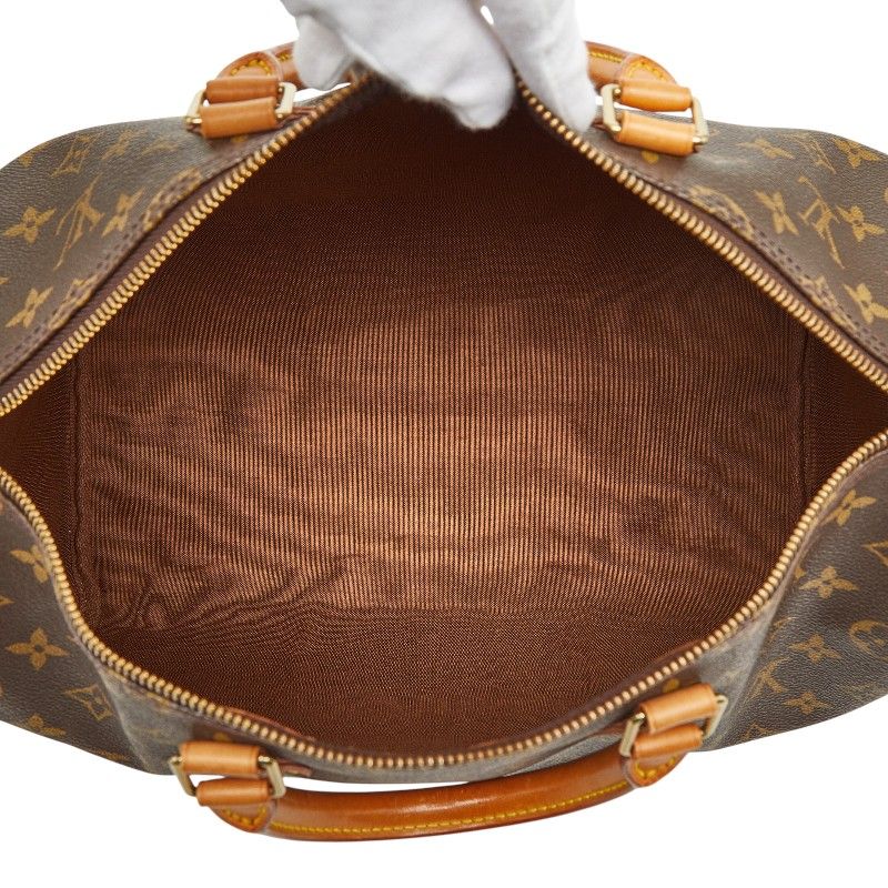Louis Vuitton Monogram Speedy 35 Boston Bag Brown