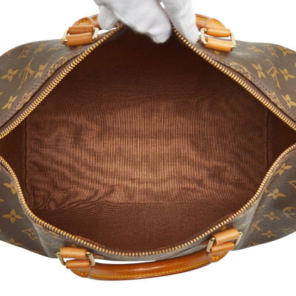 Louis Vuitton Monogram Speedy 35 Boston Bag Brown