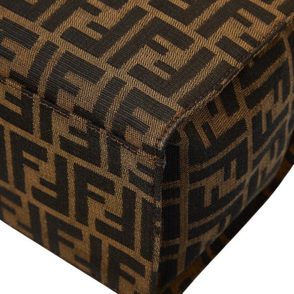 Fendi Zucca Tote Shoulder Bag Brown Canvas Leather