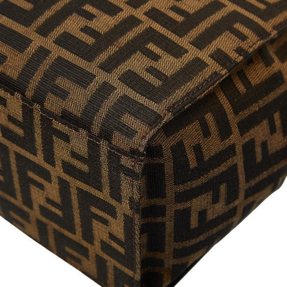 Fendi Zucca Tote Shoulder Bag Brown Canvas Leather