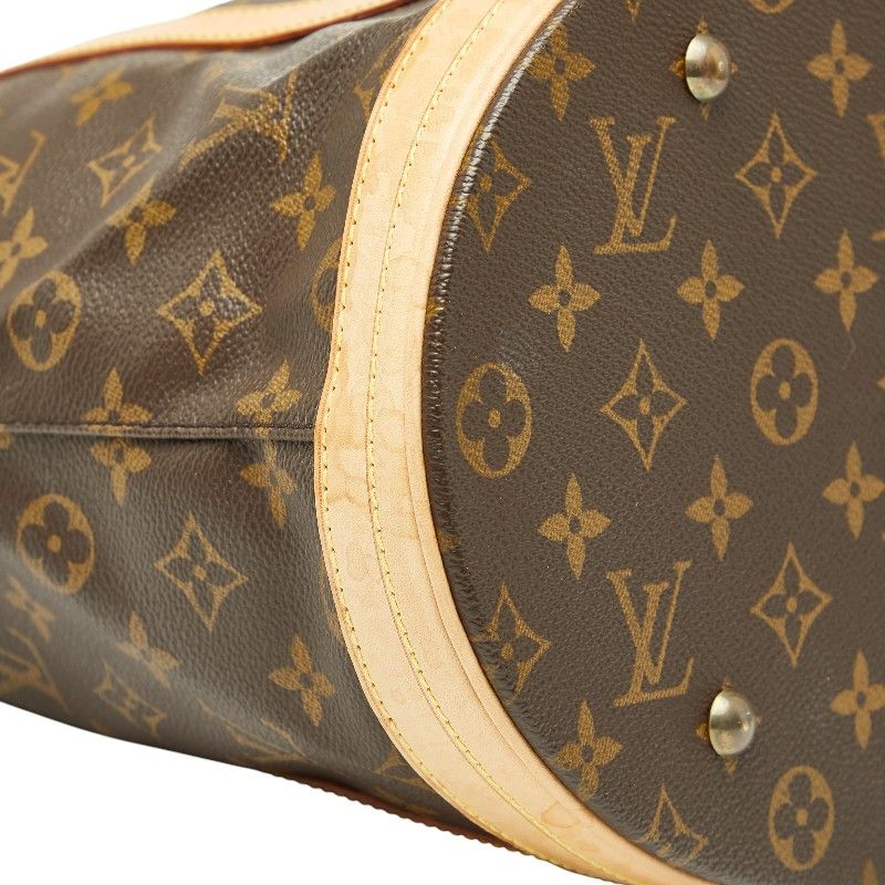 Louis Vuitton Monogram Bucket GM Tote Shoulder Bag Brown
