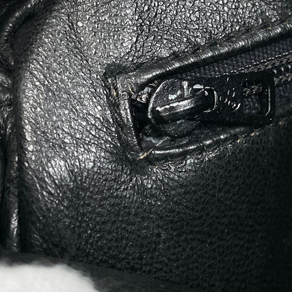 Chanel CC Logo Fringe Shoulder Bag Tassel Quilted Fabric Black
