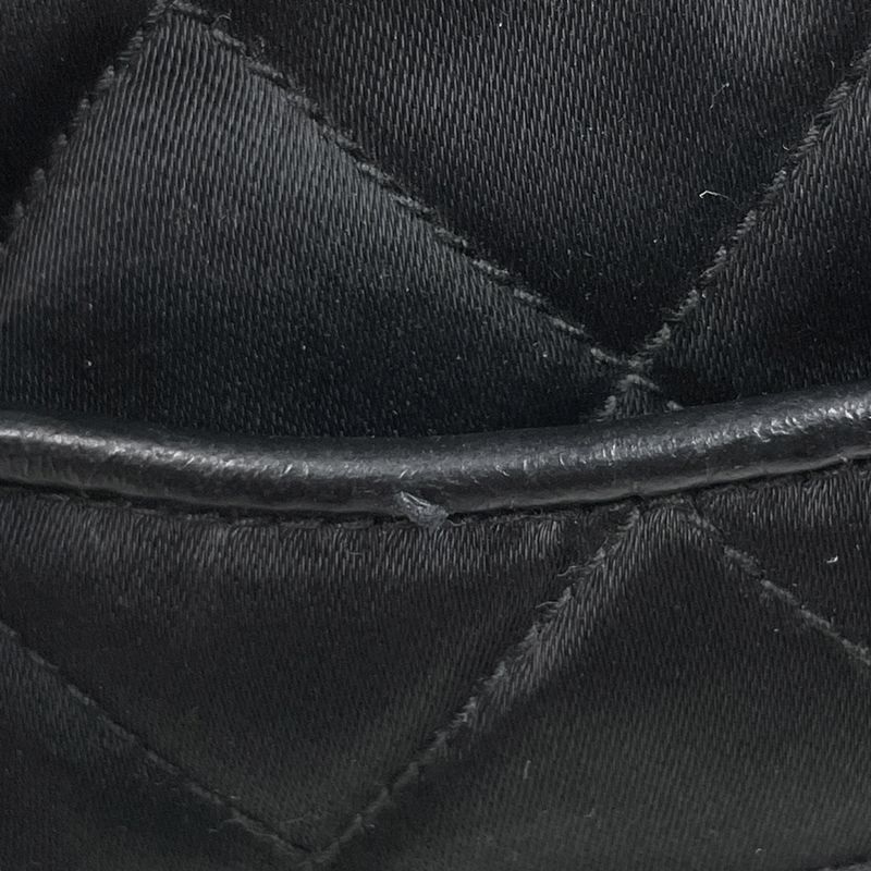 Chanel CC Logo Fringe Shoulder Bag Tassel Quilted Fabric Black