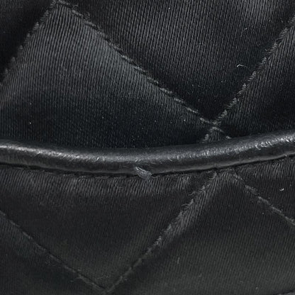 Chanel CC Logo Fringe Shoulder Bag Tassel Quilted Fabric Black