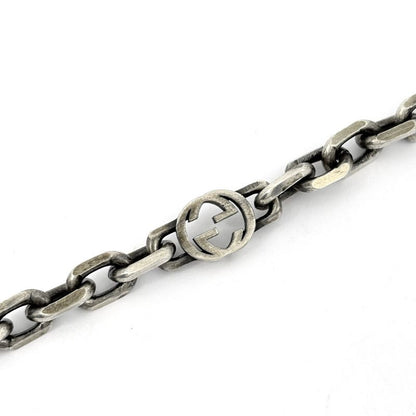 Gucci GG Logo Bracelet Interlocking Silver
