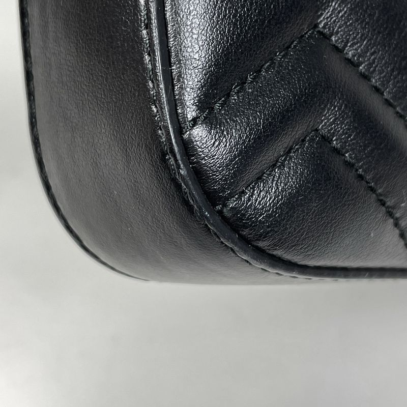Gucci GG Marmont Shoulder Bag Double Crossbody Leather Black