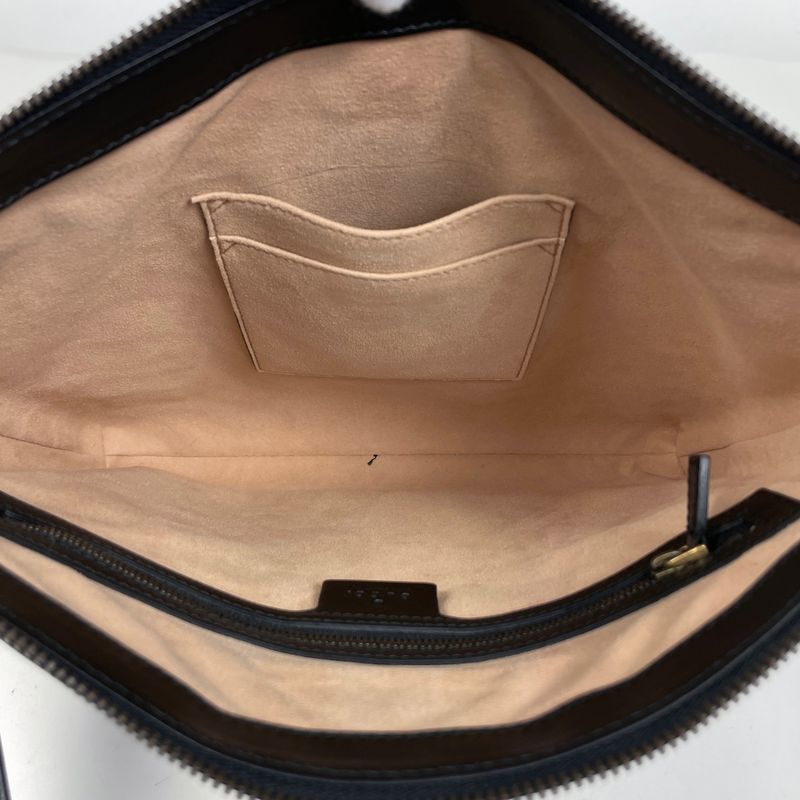 Gucci GG Marmont Shoulder Bag Double Crossbody Leather Black