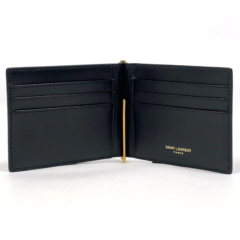 Saint Laurent Tiny Cassandra Bill Clip Wallet Short Mane Shiny