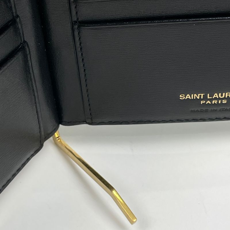 Saint Laurent Tiny Cassandra Bill Clip Wallet Short Mane Shiny