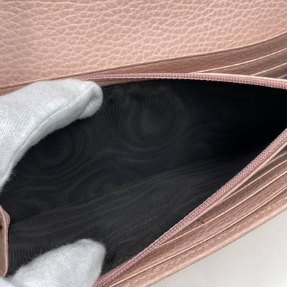 Gucci GG Marmont Chain Wallet Double Leather Pink