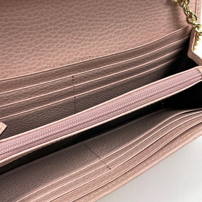Gucci GG Marmont Chain Wallet Double Leather Pink