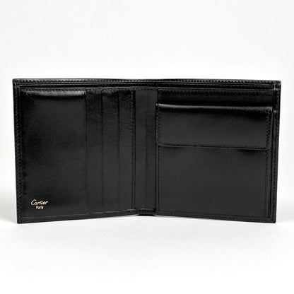 Cartier Must Line Bifold Wallet Leather Black