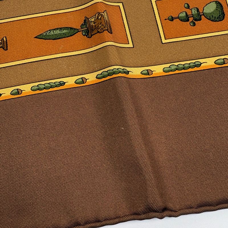 Hermes Carre 90 le Songe de Poliphile Dream Scarf Silk Brown