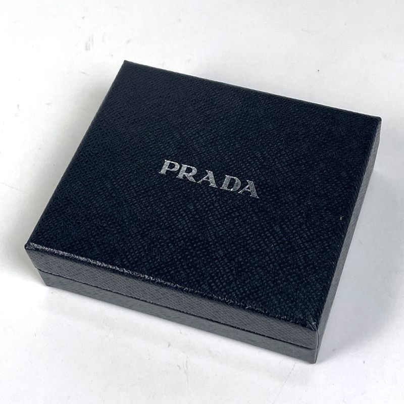Prada Logo Bifold Wallet Billfold Coin Purse Leather Nero