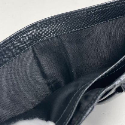 Prada Logo Bifold Wallet Billfold Coin Purse Leather Nero