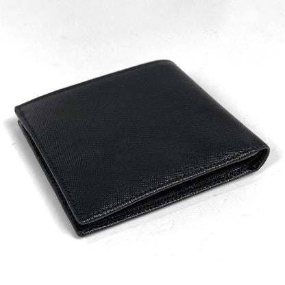 Prada Logo Bifold Wallet Billfold Coin Purse Leather Nero