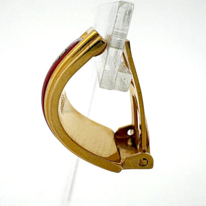 Hermes Enamel Earrings Cloisonne Gold Plated