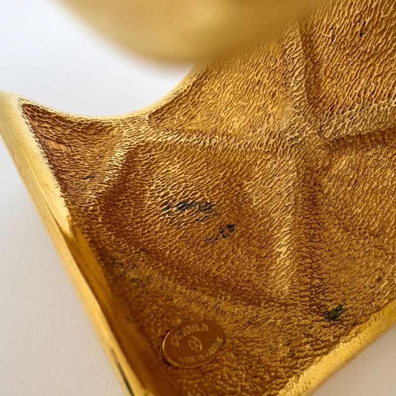 Chanel CC Logo Bangle Quilted CC Mark Bracelet Gold Plated