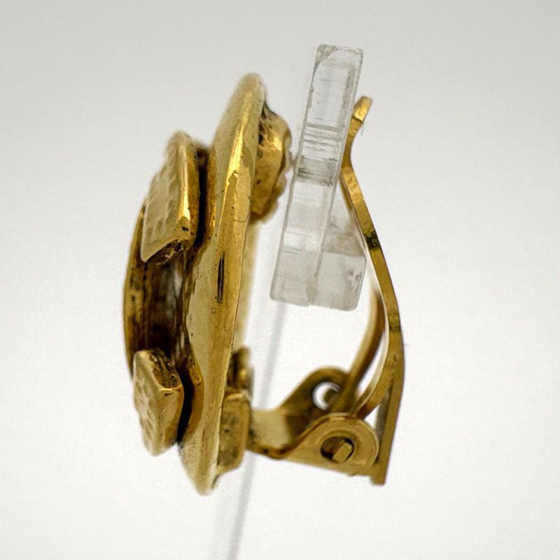Chanel CC Logo Earrings Round Gold Plated