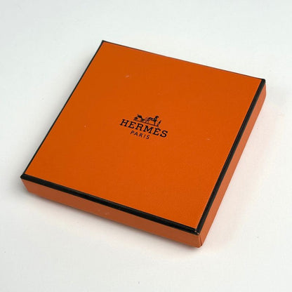 Hermes Pop Necklace Logo Metal Silver Orange