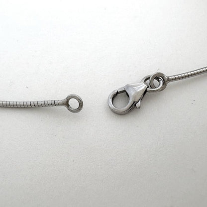 Hermes Pop Necklace Logo Metal Silver Orange