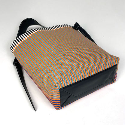 Celine Twisted Cabas Small Shoulder Bag Fabric Orange Blue