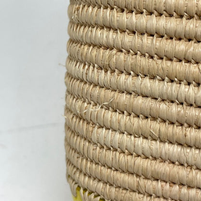 Loewe Square Basket Shoulder Bag Anagram Raffia Natural Yellow