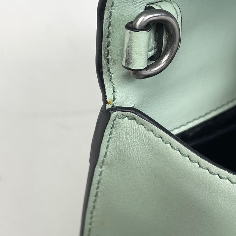 Prada Cahier Clutch Logo 2-Way Shoulder Bag Leather Green