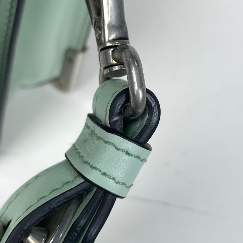 Prada Cahier Clutch Logo 2-Way Shoulder Bag Leather Green